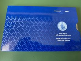 MÜNZSATZ 2000 PP 150 JAHRE SCHWEIZER FRANKEN AUFLAGE 500 STK