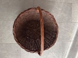 DUNKELBRAUNER *HENKELKORB* INTAKT/DM 43/HÖHE 27/48CM