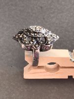 JUGENDSTIL Markasiten Ring Rg51 prächtig massiv schwer WOW!