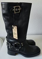 Steve Madden Biker-Stiefel aus Leder – NEU mit Etiketten