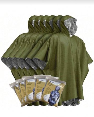 3xNotfall Poncho, Rettungsdecke, Regenponcho Outdoor Neu!