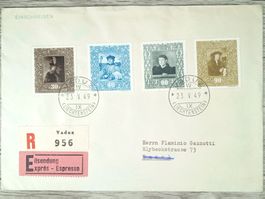 TR01 Enveloppe  + Timbre Liechtenstein 1949
