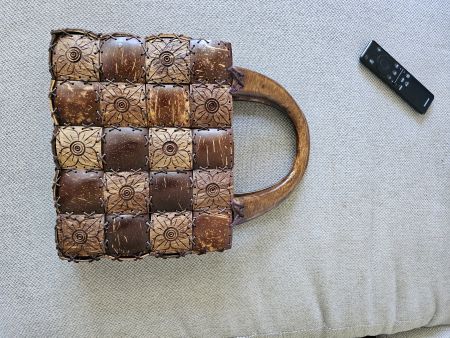 Wunderschöne Boho-Handtasche aus Kokosnuss-Schalen / Holz