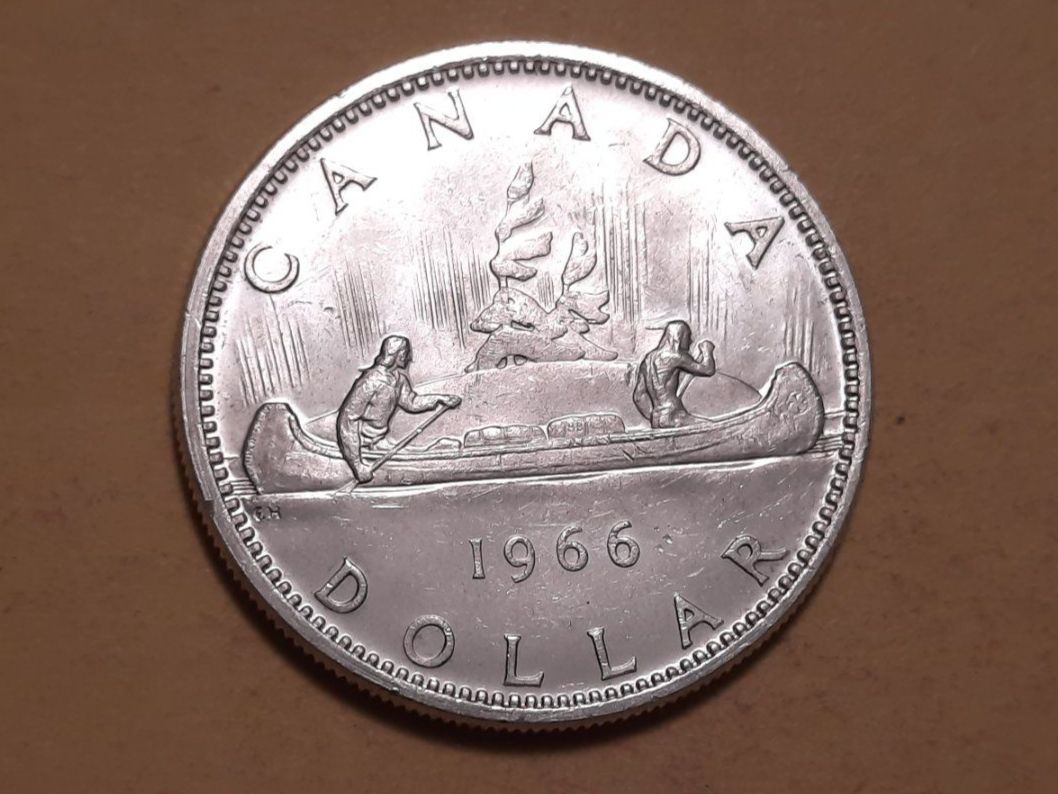 Tutti le monete: Kanada 1 Dollar "Kanu" 1966 Silber – Usato da Buchs SG venduto da numispatica