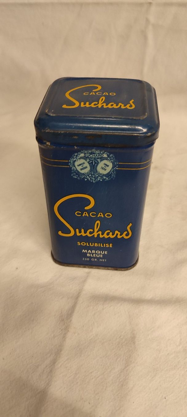 Suchard Dosen: Wunderschöne alte Blechdose von SUCHARD CACAO 13 cm – Gebraucht aus Gelterkinden von MYSTOREFORYOU4460 3