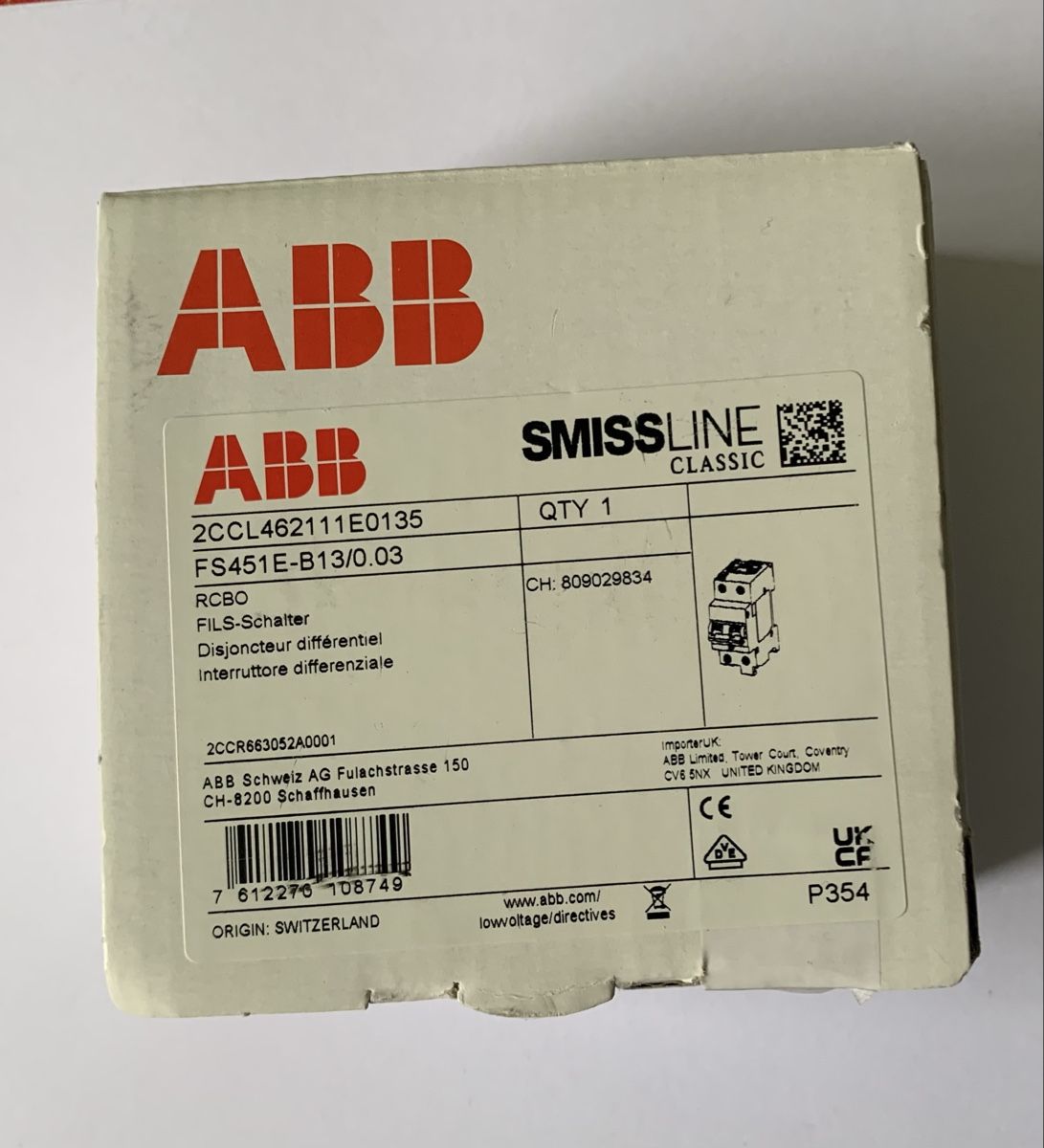 ABB FS451E - B13A 0.03A Fils Smissline (Neu und originalverpackt) in ...