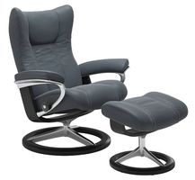 Stressless® Wing (M) Signature Sessel + Hocker Leder Batick