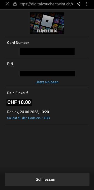 Roblox Gutschein CHF 10.00 | Kaufen auf Ricardo