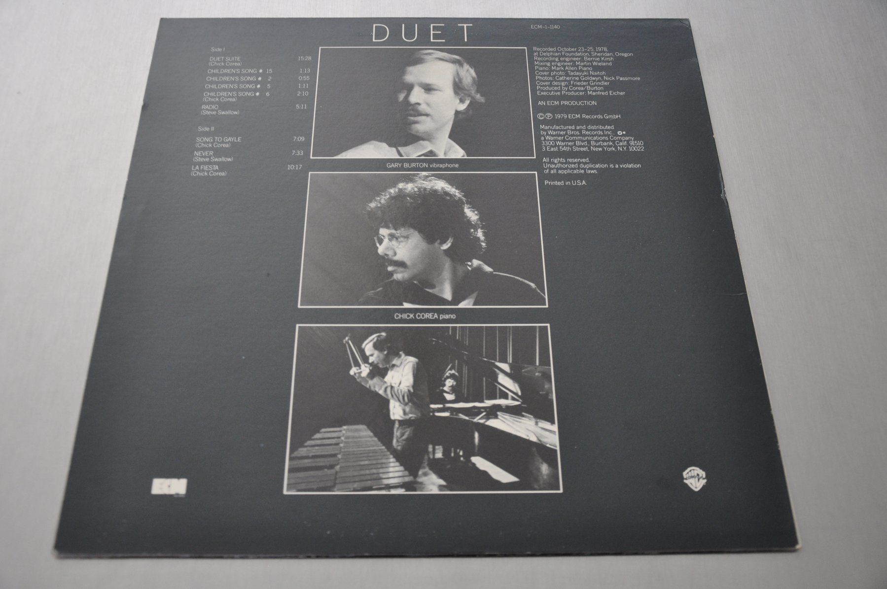 Dischi in vinile: ECM 1140 - GARY BURTON - CHICK COREA - DUET – Usato da Sion venduto da jaipur1401 1