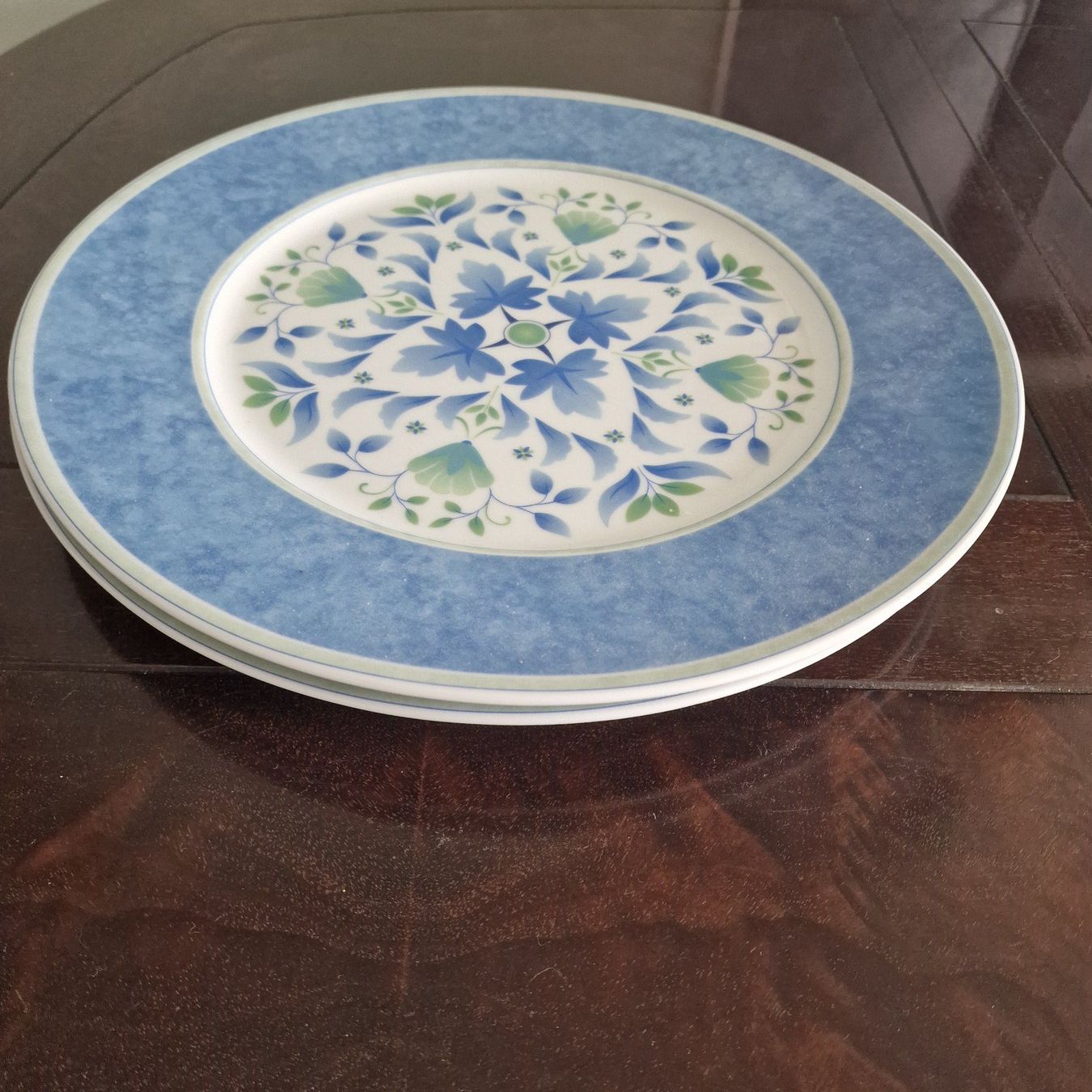 Piatti: Blaue Teller mit Blumenmuster, 2 Stück, Mitterteich, Joker P – Usato da Birr venduto da dem_9xtm