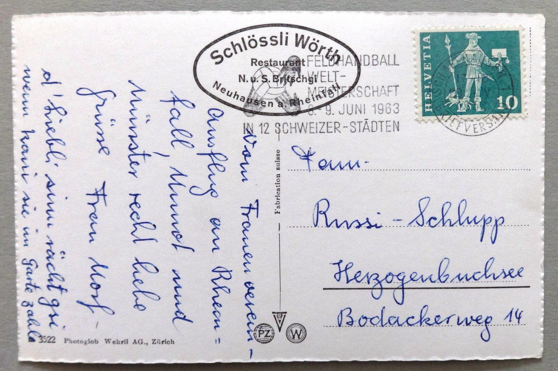 Cartoline postali: Rheinfall und Schloss Laufen – Usato da Fétigny venduto da Billy2miny 1