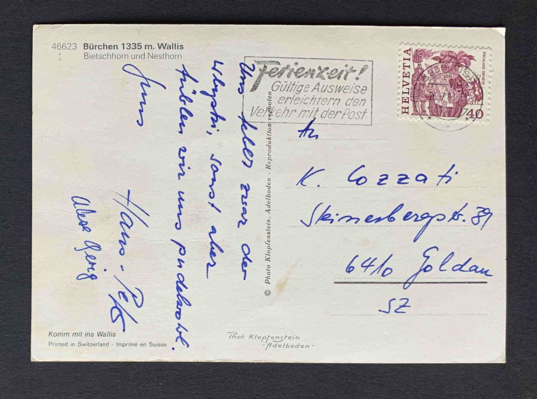 Cartoline postali: AK Bürchen Wallis – Usato da Goldau venduto da artelier1 1