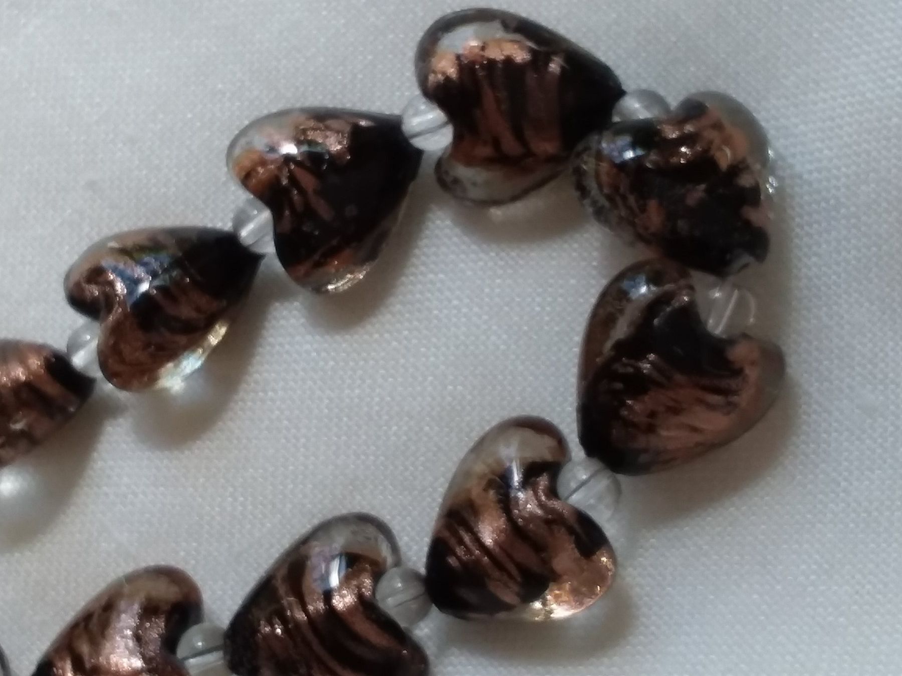 Murano Catenine: Murano Gold/schwarze Herz Halskette Collier – Usato da Zürich venduto da gutsan 5