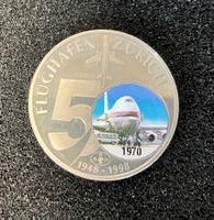 Flughafen Zürich Jumbo 1971 Medaille 50 Jahre Farbprägung