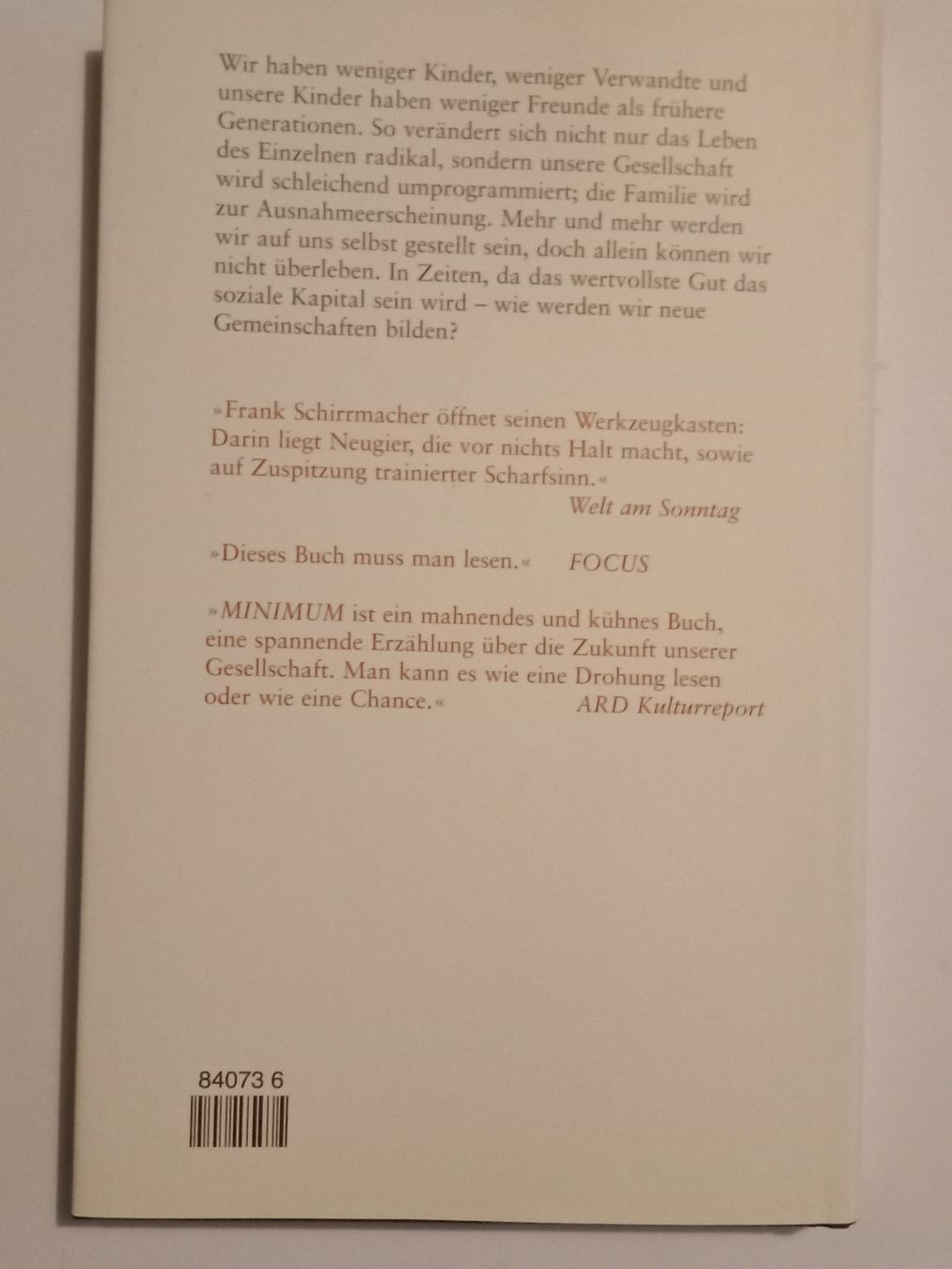 Livres: Buch - Frank Schirrmacher / MINIMUM - neu – Neuf (Voir description) à Urtenen-Schönbühl par chr_hf86 1