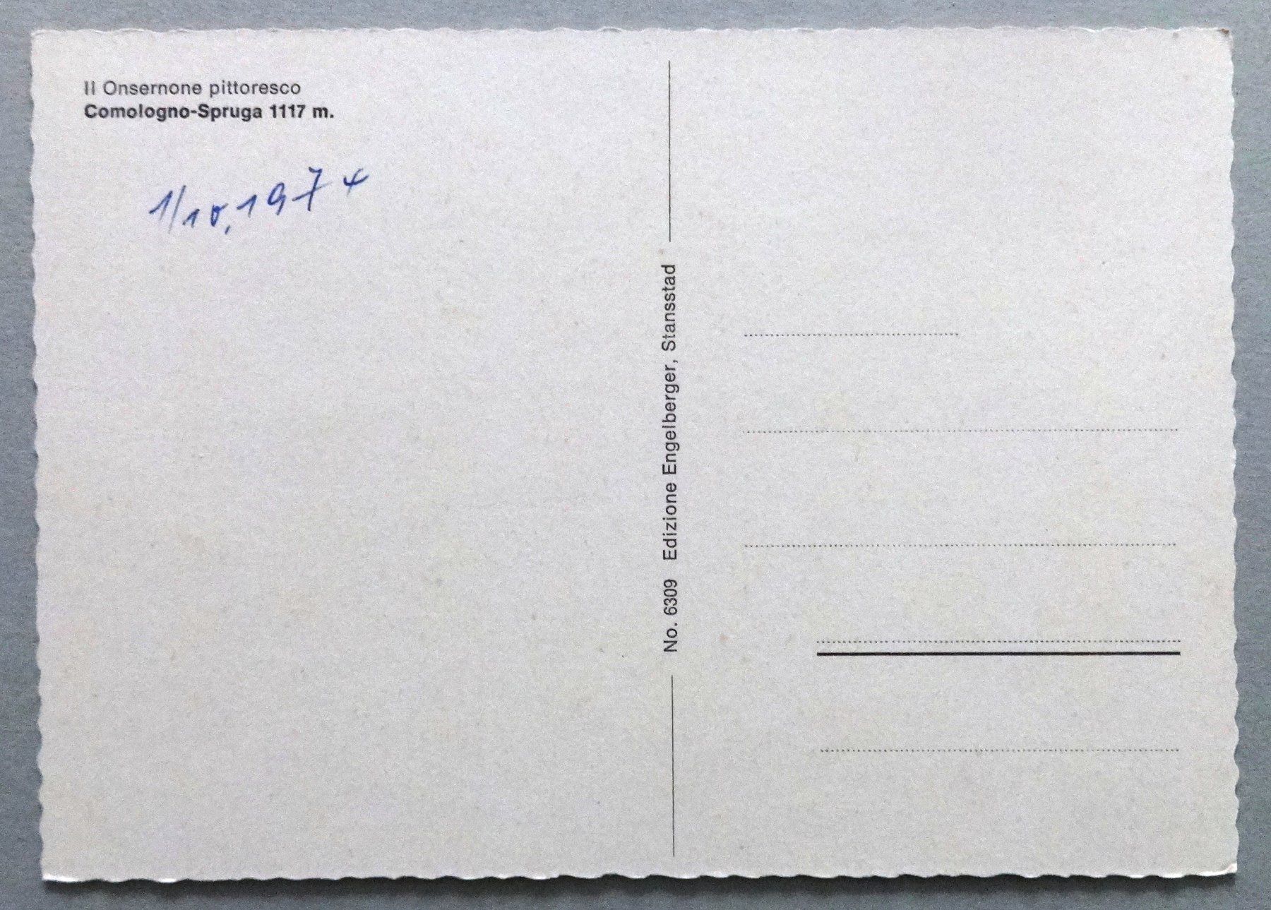 Cartes postales: Comologno-Spruga 1117 m – D'occasion à Fétigny par Billy2miny 1