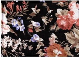Baumwollstoff  40 x 95 cm grosse Blumen