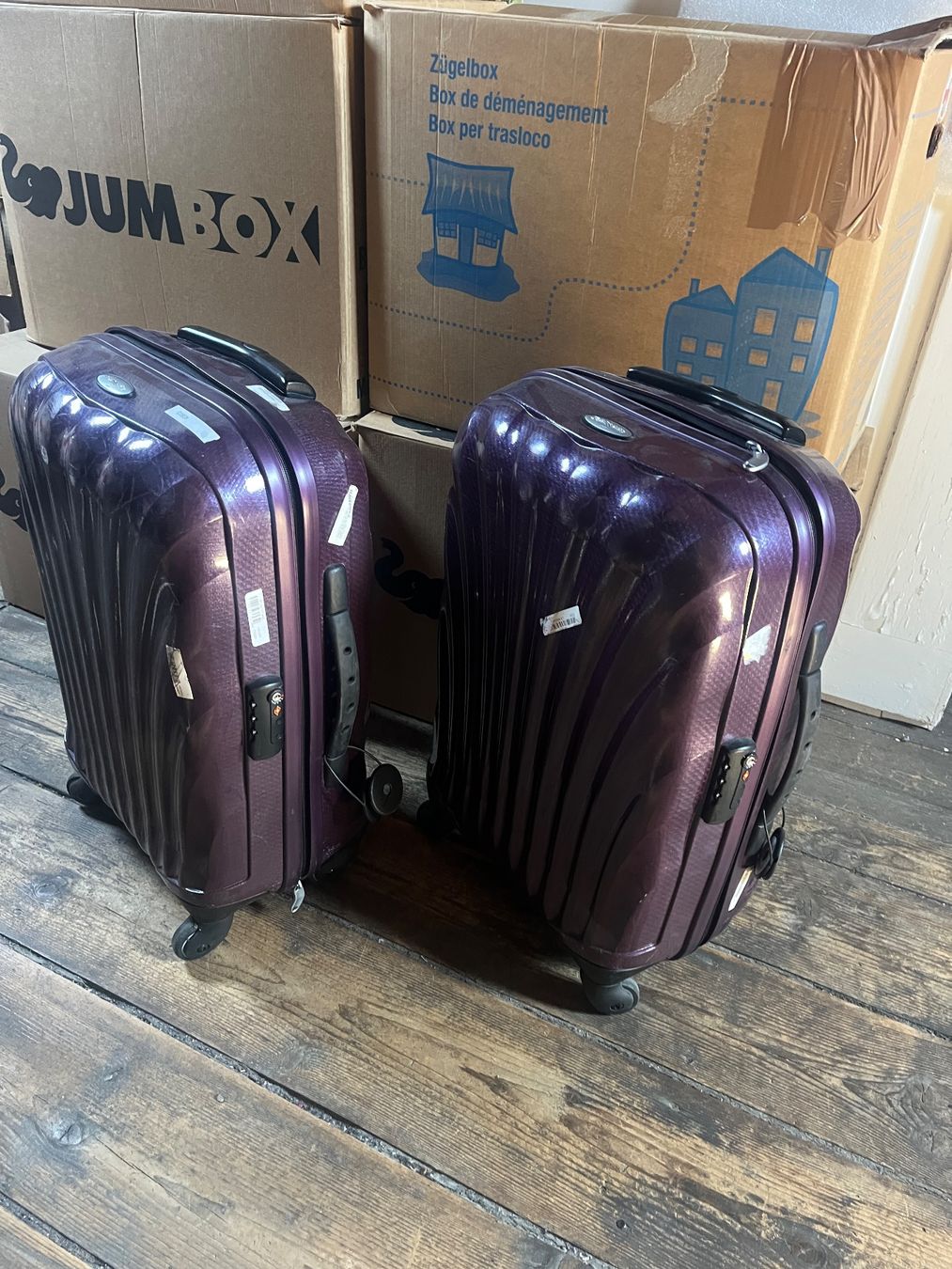 Samsonite Reisekoffer: 2x Samsonite Handgepäck-Koffer Violett Cabin Size – Gebraucht aus Zürich von bretxo 1