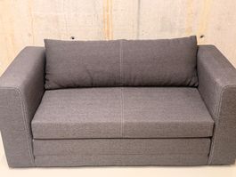 Schlafsofa grau Stoff ausziehbar