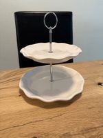 Etageren weiss Keramik 2-stufig