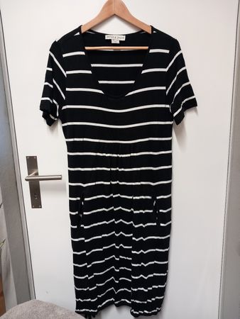 Janet & Joyce Jerseykleid Gr.42 schwarz weiss Streifen