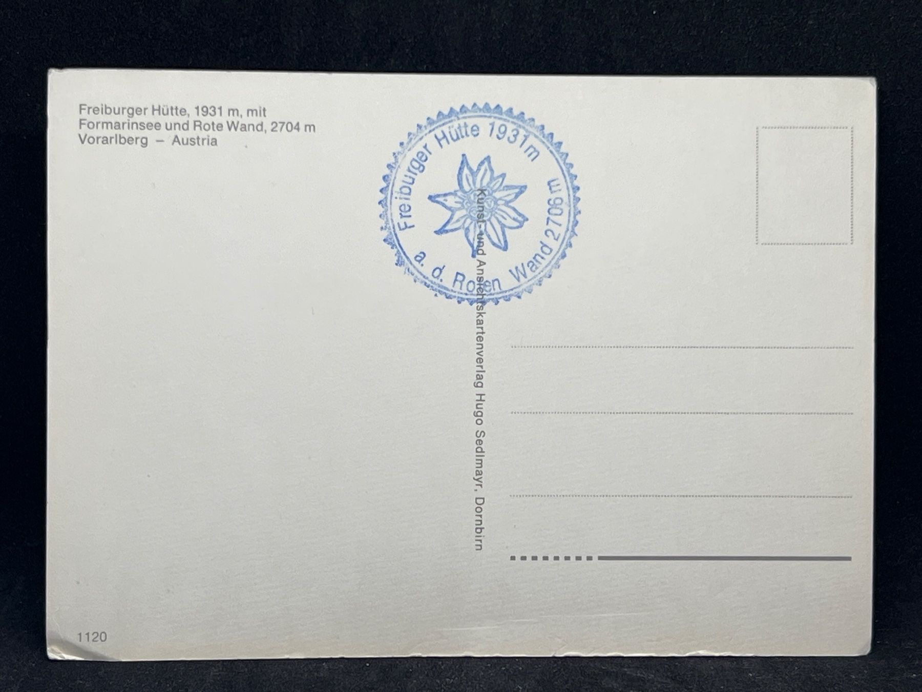Cartoline postali: Ansichtskarte: Freiburger Hütte, 1931m mit Formarinsee.... – Usato da Widnau venduto da Brusi9 1