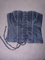 Jeans Corsage Top mit Schnürung, neuwertig, Grösse S