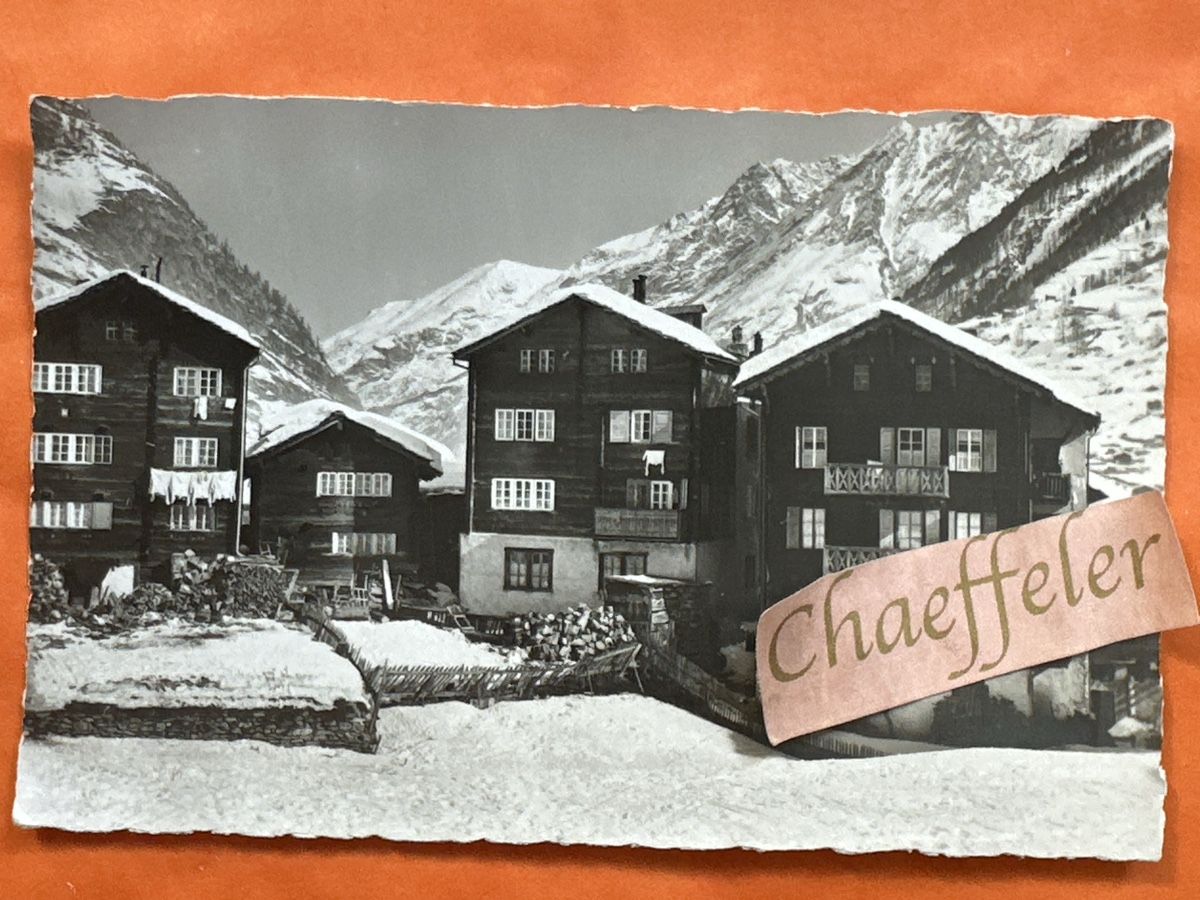 Cartes postales: Ansichtskarte Walliser Häuser im alten Zermatt  – D'occasion à Zürich par Chaeffeler