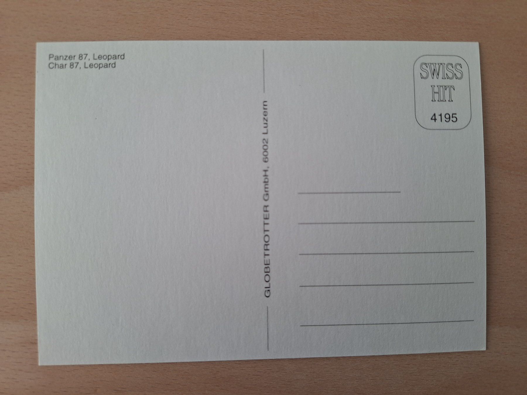 Cartoline postali: AK Militär Schweiz, Panzer 87 Leopard – Usato da Lohn-Ammannsegg venduto da Beo71 1