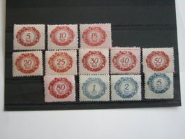 LIECHTENSTEIN, NACHPORTOMARKEN, SATZ POSTFRISCH/FALZ, np1-12