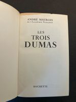 Livre "Les Trois Dumas" par André Maurois, Hachette 1957