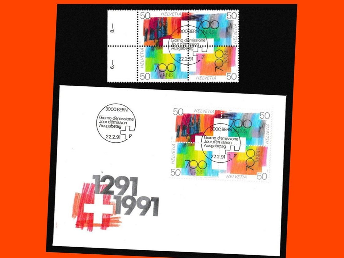 Tutti i francobolli: Viererblock mit FDC  "Sonderpostmarken II 1991" – Nuovo (secondo la descrizione) da Dübendorf venduto da Jumbo1990