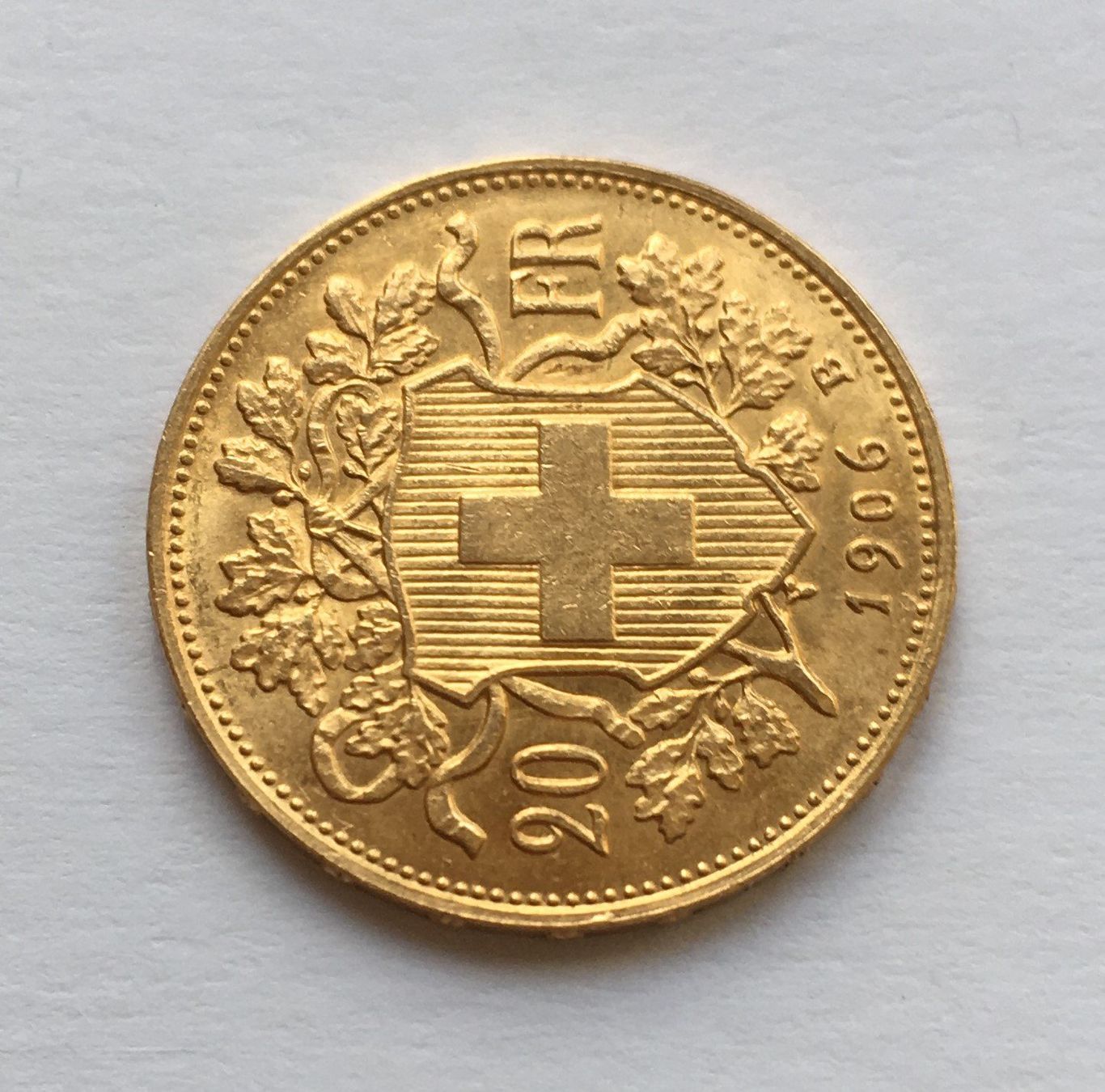 Tutti le monete: 1906 20 Franken Goldvreneli -unz – Usato da Kirchberg SG venduto da Helveticus00 1