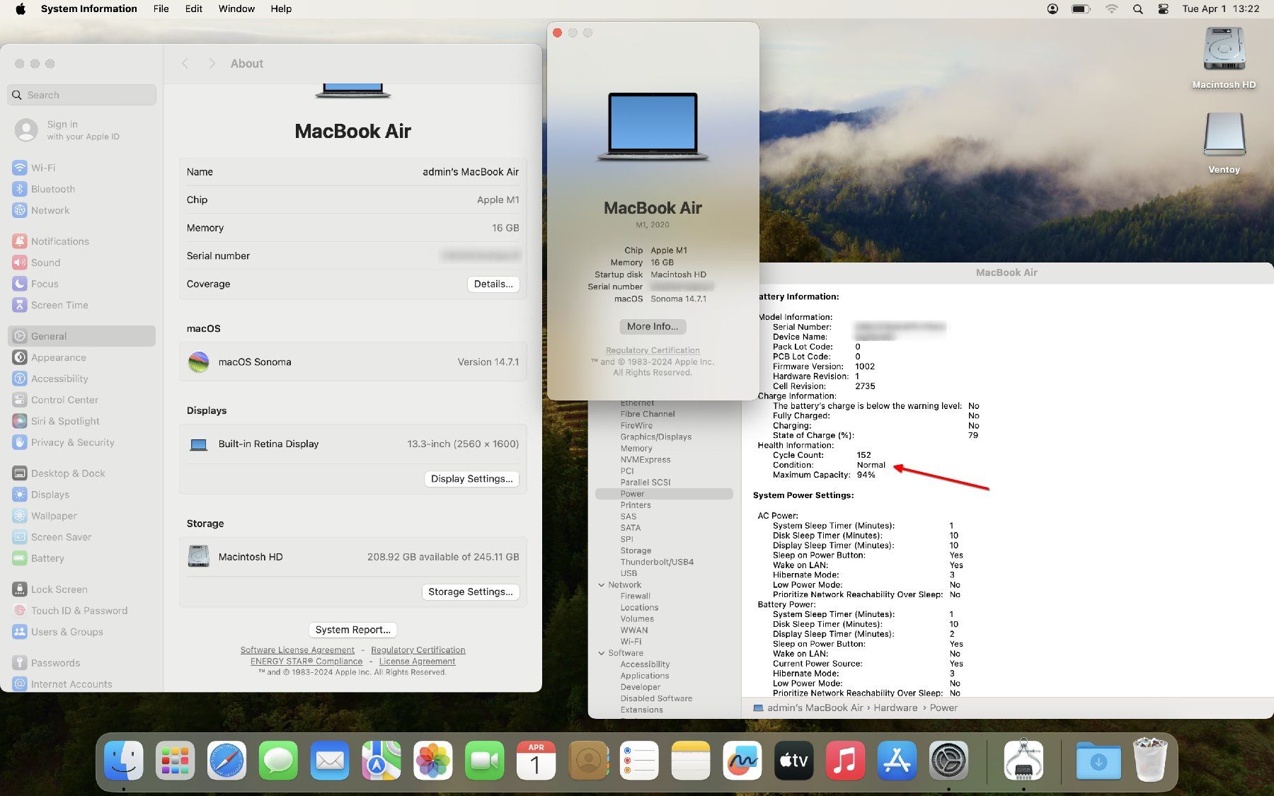 Apple Notebooks: Apple MacBook Air M1 - 16 GB RAM – Gebraucht aus Zürich von  8