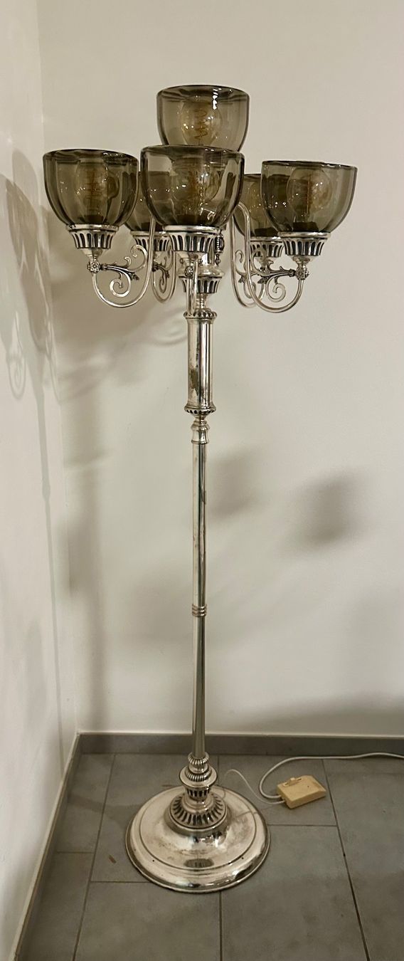 Lampade: Vintage Stehlampe, Lampe, versilbert ca. 164 cm – Usato da Dübendorf venduto da Shineforyou 8