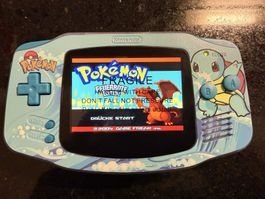 Game Boy Advance –Neu IPS V5 Screen + USB-C Akku –Pokemon Ed