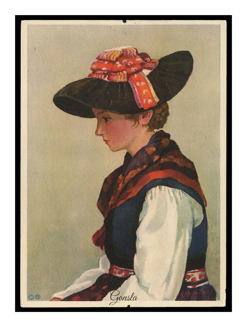 Cartoline postali: COSTUMES SUISSES - 1930 "Valais / Evolène" – Usato da Onex venduto da gonsla01