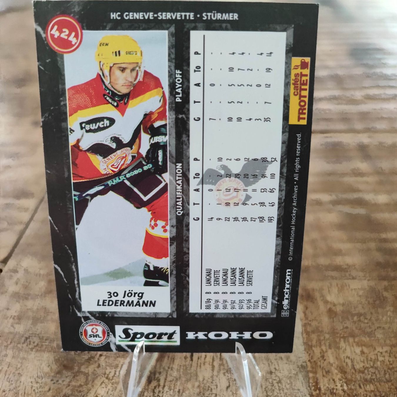 Carte collezionabili: Jörg Ledermann - HC GENEVE SERVETTE GENF - 1996/97 – Usato da Dübendorf venduto da kb86_MOVIE 1