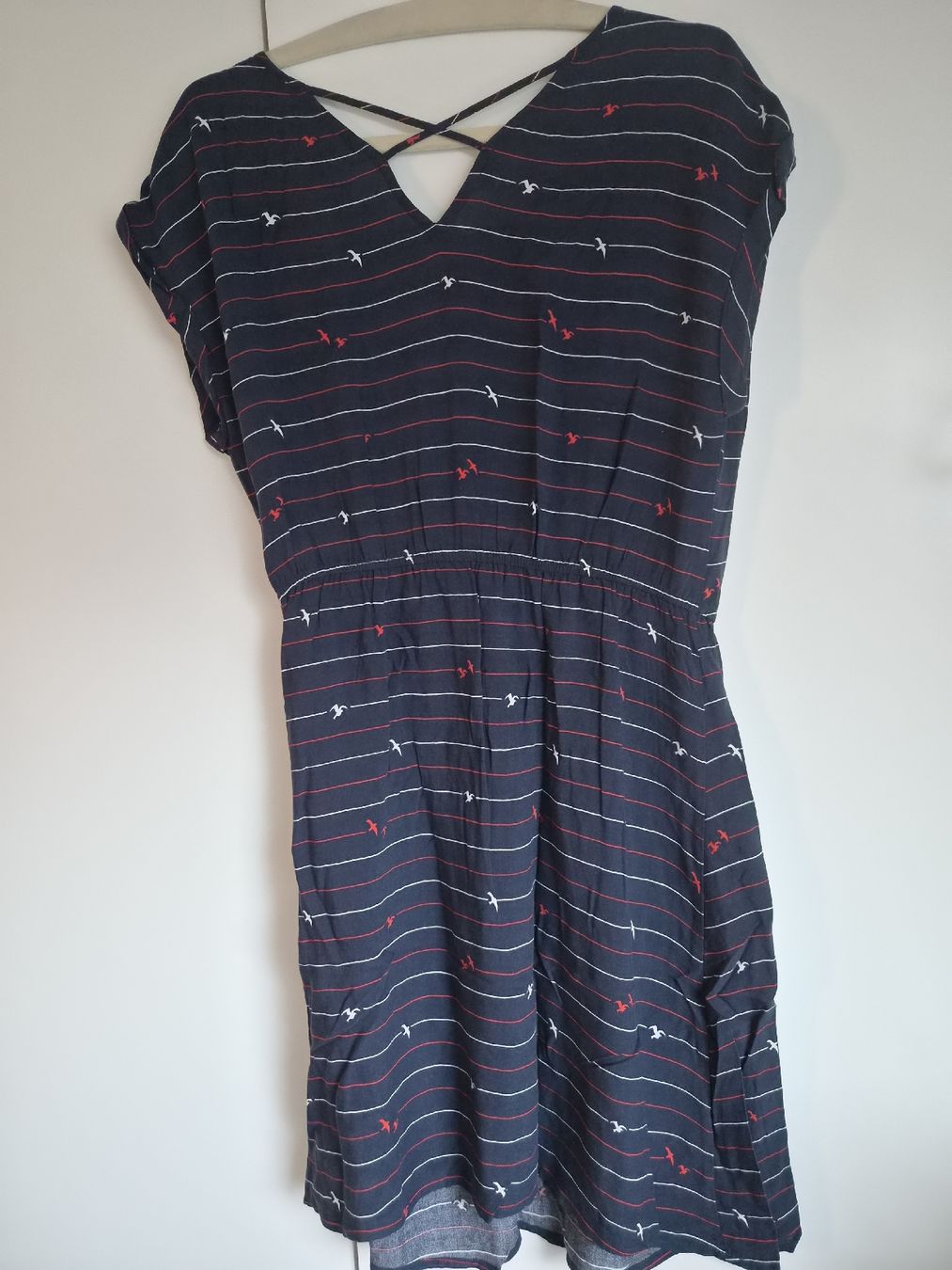 Tom Tailor Vestiti: Tom Tailor Kleid Gr. M, Sommerkleid mit Vogel Muster blau  – Usato da Altishofen venduto da tammy05 3