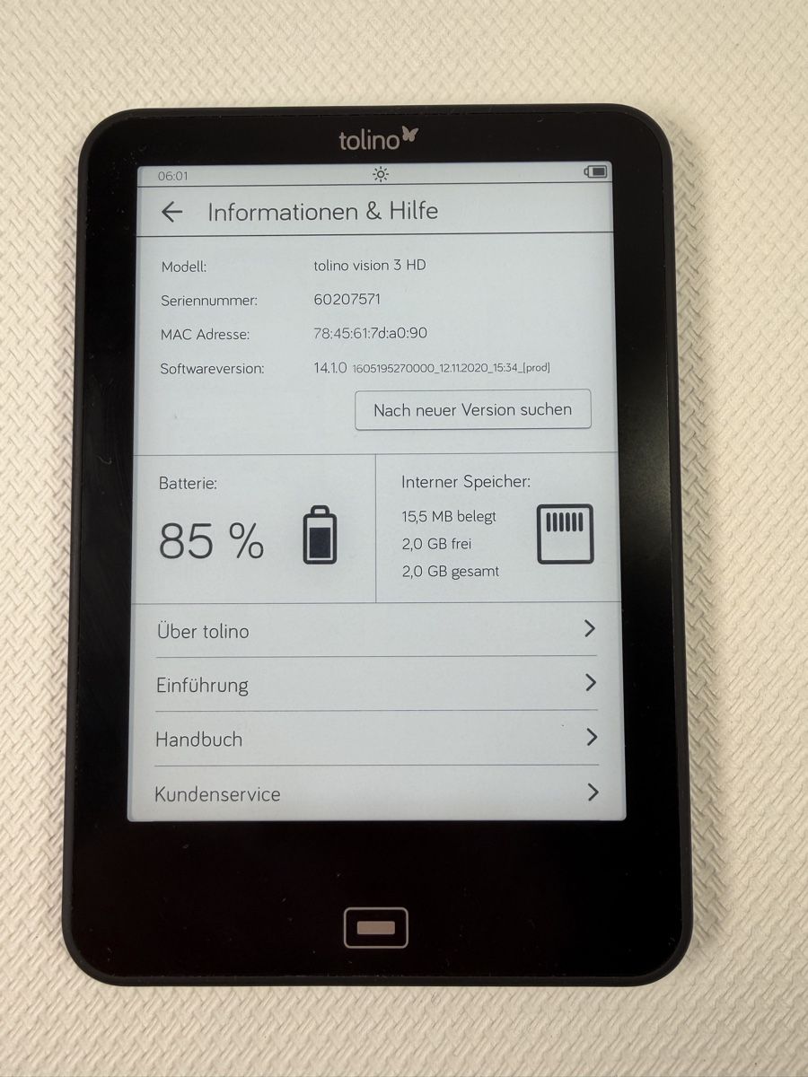 Tolino Tablet PC: Tolino Vision 3 HD eReader WLAN Touchscreen E-Ink – Usato da Rombach venduto da vir_2dsd 1