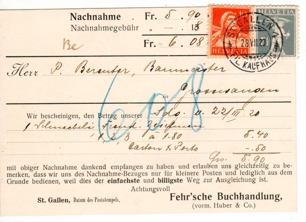 Tutti i francobolli: PK, St.Gallen 1920 – Usato da Wolhusen venduto da Curver9