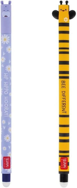 Stylos Legami Lot De 8 Stylos Gel Effaçables LEGAMI - 0.7mm - Motifs Animaux - Encre Thermosensible Stylo Effacables - 3