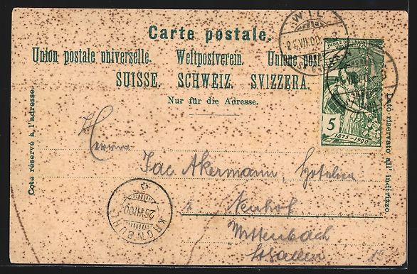 Cartoline postali: AK Wyl, Häuserzeile am Fluss, 1900 – Usato da Berlin venduto da bartko-reher 1