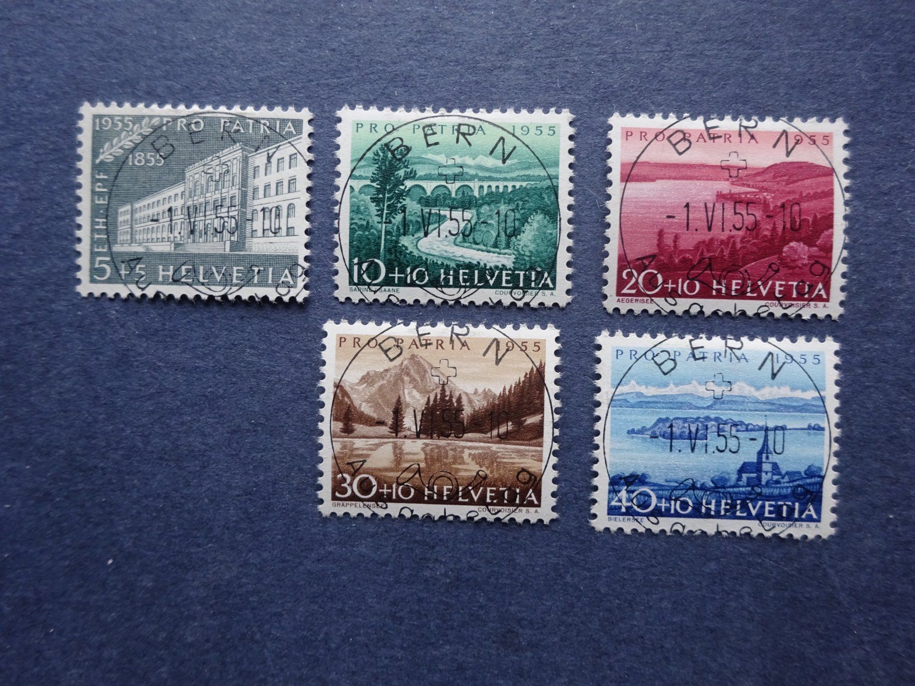 Tutti i francobolli: 1955 Pro Patria mit ET-BERN – Usato da Appenzell-Steinegg venduto da adi1975 1