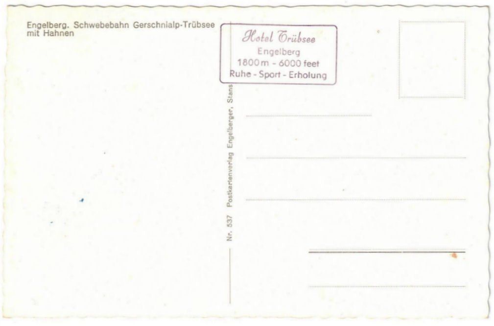 Cartoline postali: Engelberg - Luftseilbahn Gerschnialp--Trübsee – Usato da Binningen venduto da Mountainrider 1