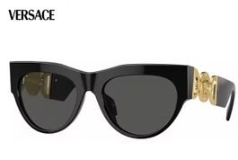 Versace Sonnenbrille Damen Schwarz Gold Cat-Eye Medusa Neu