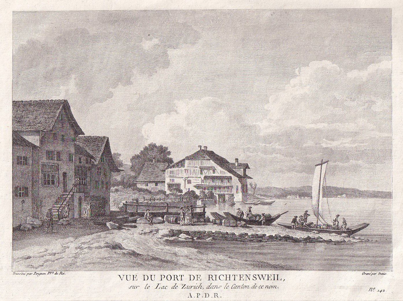 Incisioni: RICHTERSWIL, KUPFERSTICH 1788 – Usato da Grüningen venduto da Kartensammler