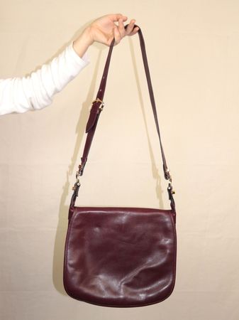 Cartier Vintage Handtasche aus echtem Leder, bordeauxrot