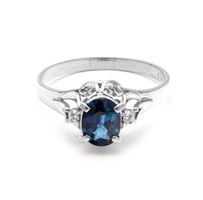 Platinum – Ring – 1.07 ct Sapphire – 0.02 ct Diamonds
