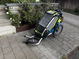 Thule Chariot Sport Fahrradanhänger blau grün gebraucht